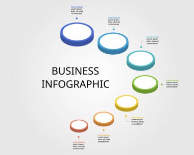 7 öge için bilgi için daire şablonu adımı