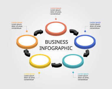 5 element için bilgi için 5 daire şablonu