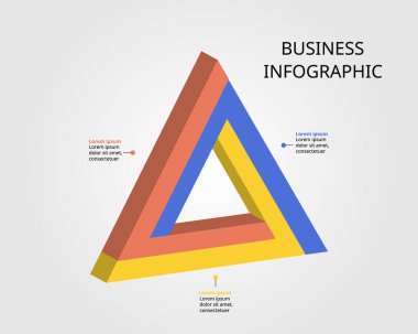 3 öge için bilgi için üçgen şeması şablonu
