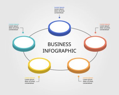 5 element için bilgi için 5 daire şablonu