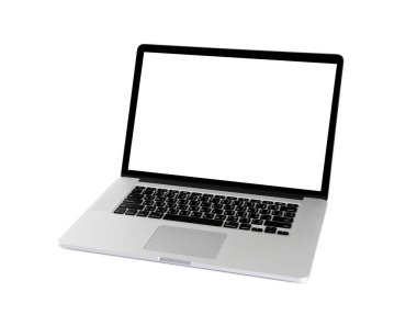 Beyaz arkaplandaki bilgisayar.