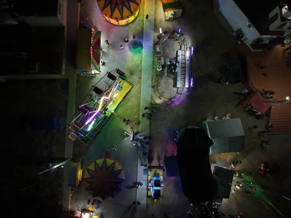 Colorful Town Fair Seen Night — Stock Photo, Image