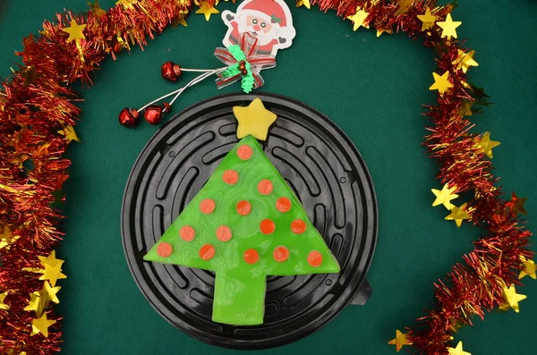 Mooie Kerstgelei Vorm Van Een Dennenboom — Stockfoto