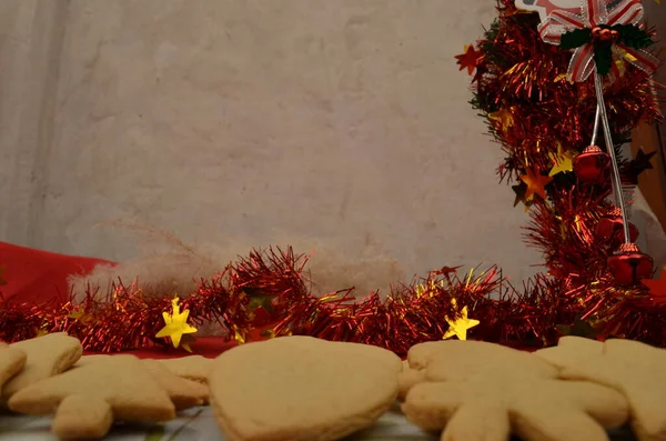 Belos Biscoitos Artesanais Para Celebração Natal — Fotografia de Stock