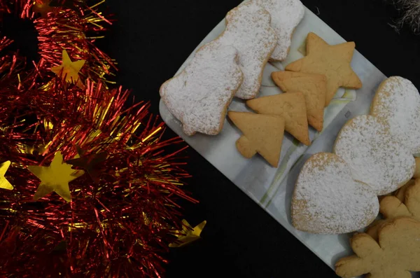 Bellissimi Biscotti Fatti Mano Celebrazione Del Natale — Foto Stock