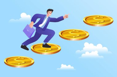 İnternet üzerinden vektör kazancı, çevrimiçi gelir kavramı. Çevrimiçi para transferi, mobil ödemeler.