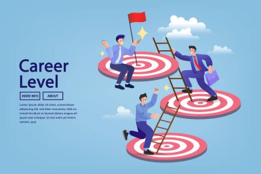 kariyer ve kariyer kavramı, iş adamı tırmanma merdiveni, vektör