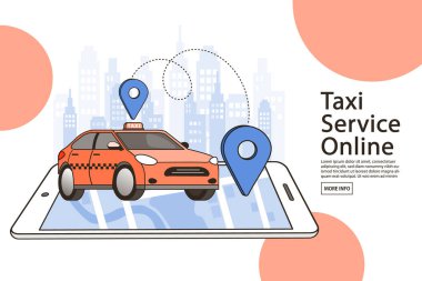 Araba servisi. Vektör düz çizim