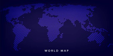 Karanlık arka planda dünya haritası. küresel ağ ve iletişim konsepti. Dünya haritası. vektör illüstrasyonu