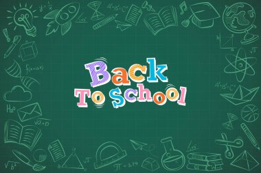 Okula dönüyorum. vektör illüstrasyonu.