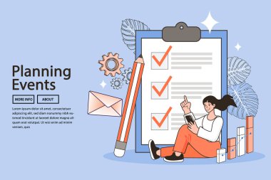 Planlayan iş adamlarının düz vektör çizimi.