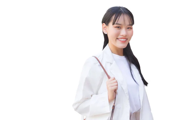 Joven Empresaria Confiada Mujer Trabajadora Asiática Que Lleva Una Camisa —  Fotos de Stock