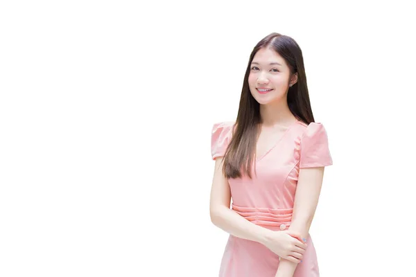 Jovem Asiática Profissional Negócios Feminino Com Cabelos Longos Está Sorrindo — Fotografia de Stock