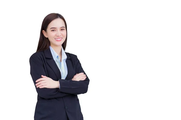 Professional Young Business Asian Working Woman Who Has Long Hair — Stock Photo, Image