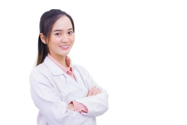 Asiático Mulher Médico Que Ela Tem Preto Cabelo Longo Desgaste — Fotografia de Stock