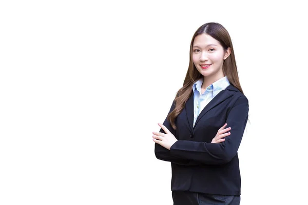 Professionnel Jeune Asiatique Femme Affaires Employée Bureau Qui Les Cheveux — Photo
