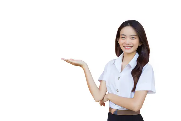 Portrait Adult Thai Student University Student Uniform Asian Cute Girl Stock Picture