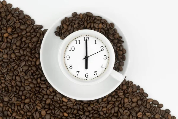 Sveglia Una Tazza Caffè Foto Creativa Confluenza Tazza Espresso Fresco — Foto Stock