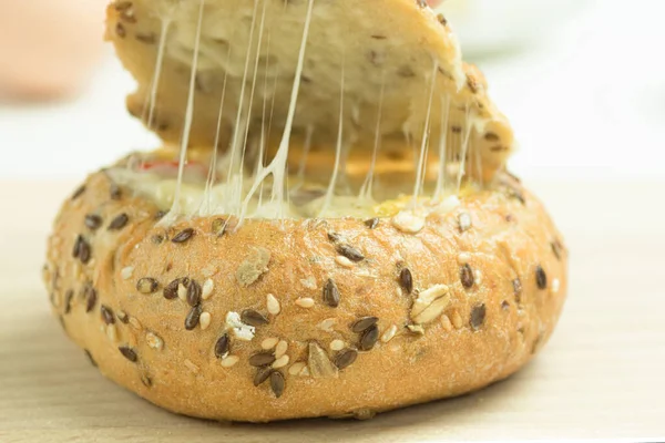 치즈와 달걀이 맛있는 빵이야 샌드위치 레시피 Food Photo — 스톡 사진