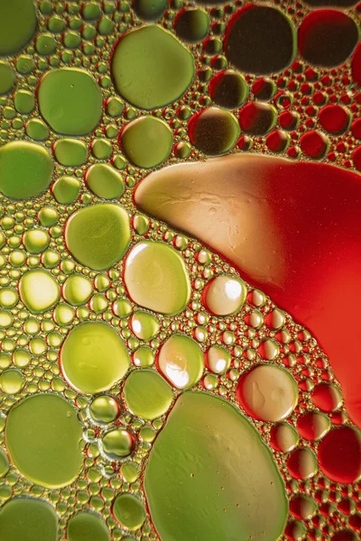 Abstracte Achtergrond Luchtbellen Water Close Macro Foto Van Water Olie — Stockfoto