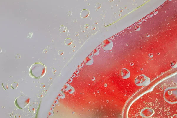 Abstracte Achtergrond Luchtbellen Water Close Macro Foto Van Water Olie — Stockfoto