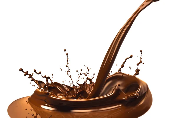 Light Brown Chocolate Splashes Splashes Drops White Background Illustration Melted Stock Photo