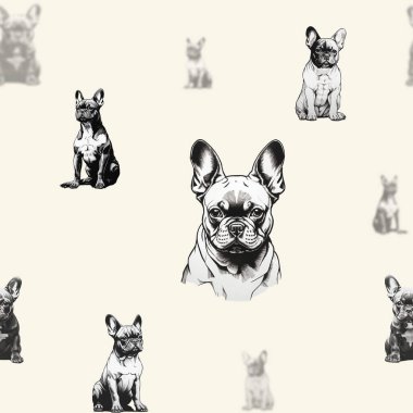 Kusursuz desen, köpek portresi. Neşeli, komik köpek.