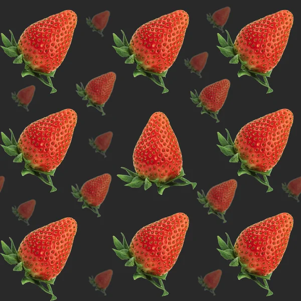 Naadloos Patroon Heerlijk Rijp Aardbeien Simpel Aardbeienpatroon Voor Textiel Behang — Stockfoto