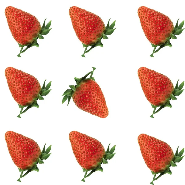 Seamless Pattern Delicious Ripe Strawberries Simple Strawberry Pattern Textiles Wallpaper — Stock Photo, Image