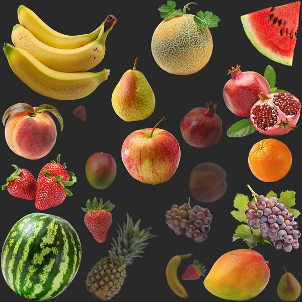 Бесшовный Рисунок Свежих Овощей Шаблон Серых Свежих Овощей Шаблон Клубникой — стоковое фото