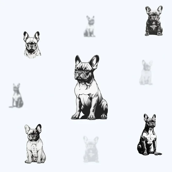 Nahtloses Muster Hundeporträt Fröhlicher Lustiger Hund — Stockfoto