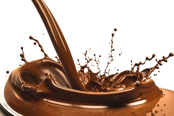 Light Brown Chocolate Splashes Splashes Drops White Background Illustration Melted Royalty Free Stock Photos