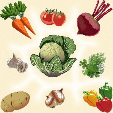 Taze sebzeler pürüzsüz. Lezzetli sebzeler, kusursuz desenler. Bir çift sebze.