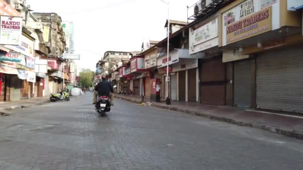 Mumbai India Mangaldas Market Lane Wears Deserted Look Nationwide Lockdown — Stock video