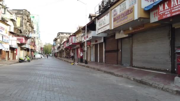 Mumbai India Mangaldas Market Lane Wears Deserted Look Nationwide Lockdown — Stockvideo