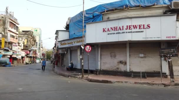 Mumbai India Sheikh Memon Street Wears Deserted Look Nationwide Lockdown — Vídeo de Stock
