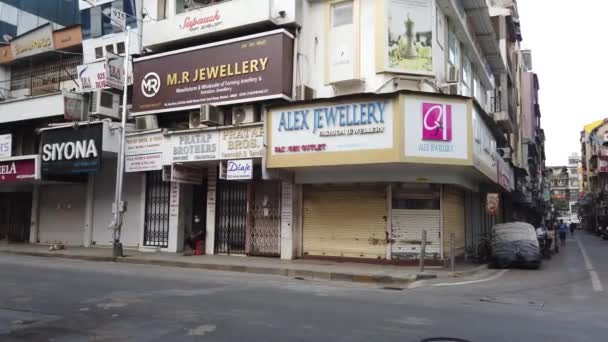 Mumbai India Oldest Gold Market India Zaveri Bazaar Wears Deserted — Stock video