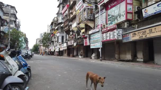 Mumbai India Abdul Rehman Street Wears Deserted Look Nationwide Lockdown — Stock video