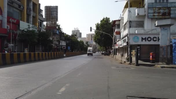 Mumbai India Linking Road Bandra Wears Deserted Look Government Put — Wideo stockowe