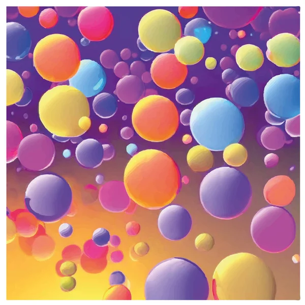 Färgglada Pastell Bubblor Bakgrund Från Akvarell Målning — Stock vektor