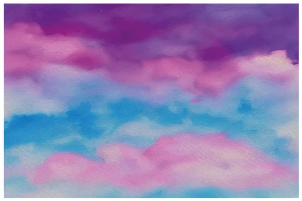 Pastell Färg Himmel Med Vatten Målning Bakgrund — Stock vektor