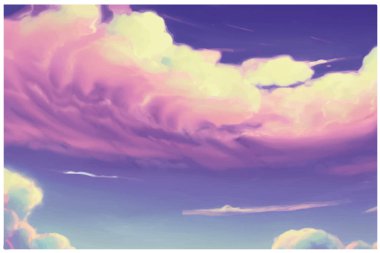 Pastel renkli gökyüzü arkaplanı su boyalı