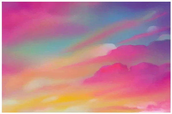 Pastell Färg Himmel Med Vatten Målning Bakgrund — Stock vektor