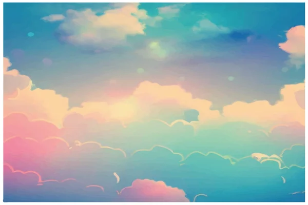 Pastel Color Sky View Water Painting Background — Stock Vector