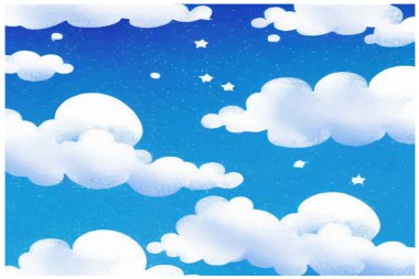 gökyüzü deseni arkaplanı ile su boyası