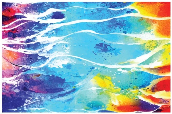 Färgglada Abstrakt Vatten Målning Bakgrund — Stock vektor