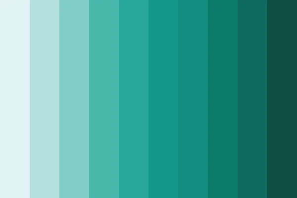 Teal Färg Palett Med Kod Färg Samling Bakgrund — Stock vektor
