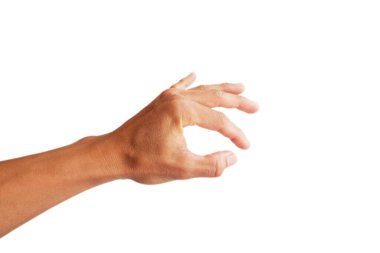 hand of asian man is in gesture to reach out catch somthing.