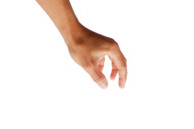 Man's hand showing an outstretched gesture to grab something