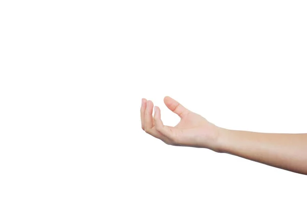 Mão Uma Mulher Estendendo Mão Para Receber Algo — Fotografia de Stock